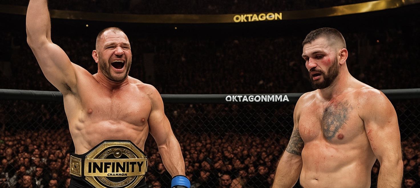 MMAtown blog post image: Vemola Outlasts Vegh in Gritty OKTAGON 72 Trilogy to Win Infinity Belt