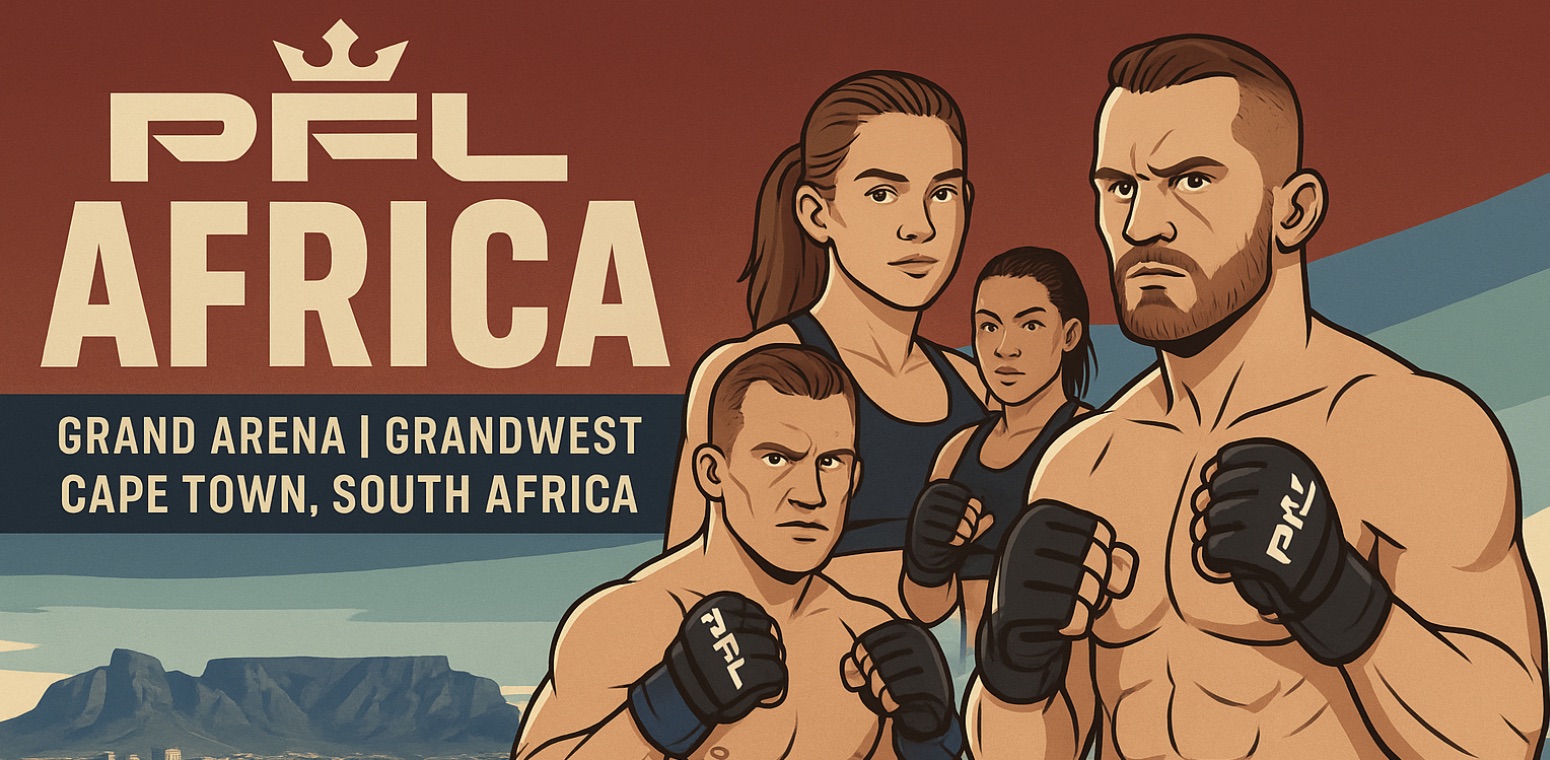 Full PFL Africa Card and Broadcast Schedule Confirmed: Eblen, McKee, Ditcheva Headline in Cape Town MMAtown blog post image: Full PFL Africa Card and Broadcast Schedule Confirmed: Eblen, McKee, Ditcheva Headline in Cape Town