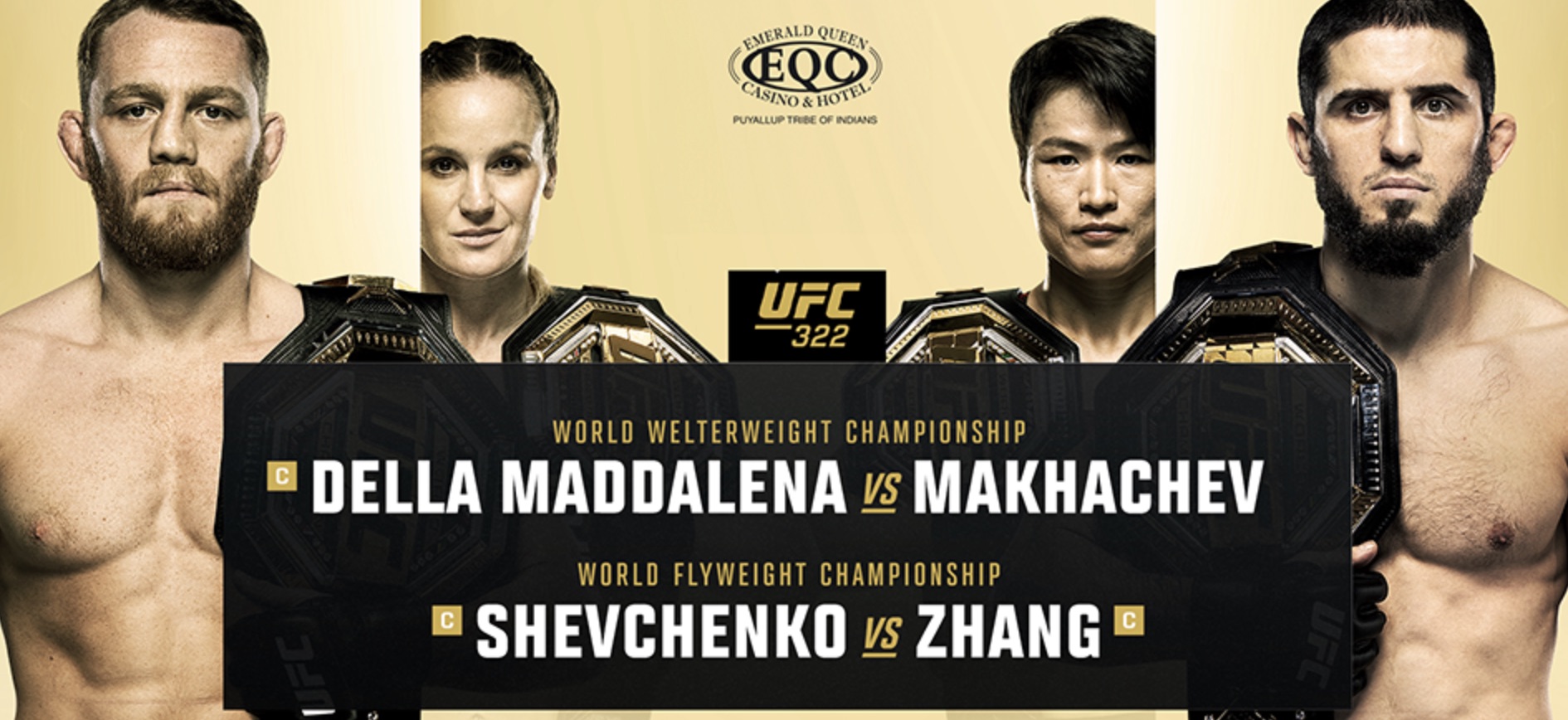 UFC 322 at MSG: Makhachev vs. Della Maddalena, Shevchenko–Zhang — Full Card, Start Time & Storylines MMAtown blog post image: UFC 322 at MSG: Makhachev vs. Della Maddalena, Shevchenko–Zhang — Full Card, Start Time & Storylines