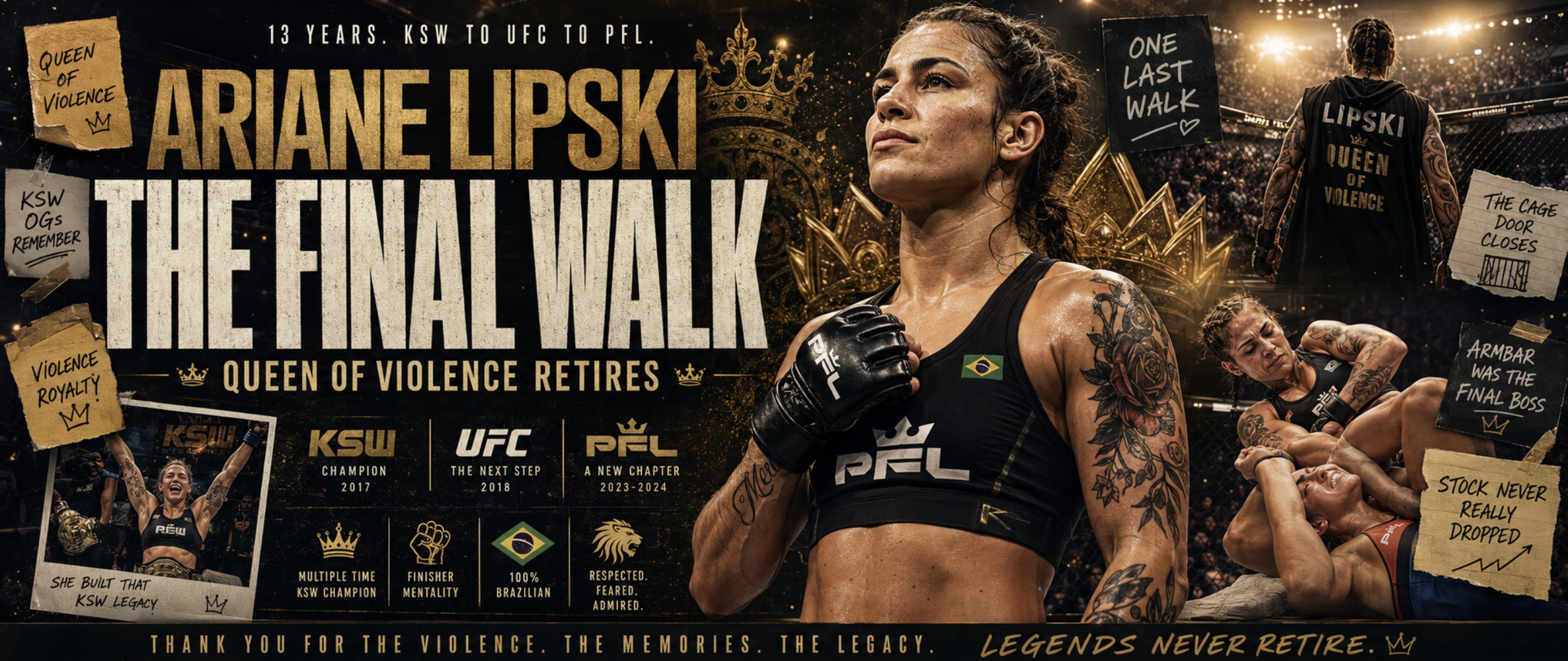 Ariane Lipski Retires After PFL San Diego Loss, Ending the “Queen of Violence” Era