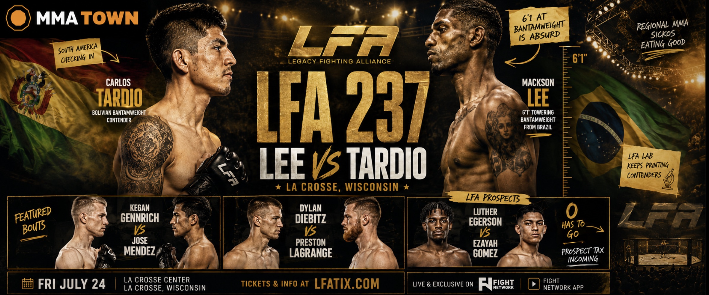 LFA 237 Preview: Carlos Tardio Battles 6-Foot-1 Mackson Lee in Wisconsin