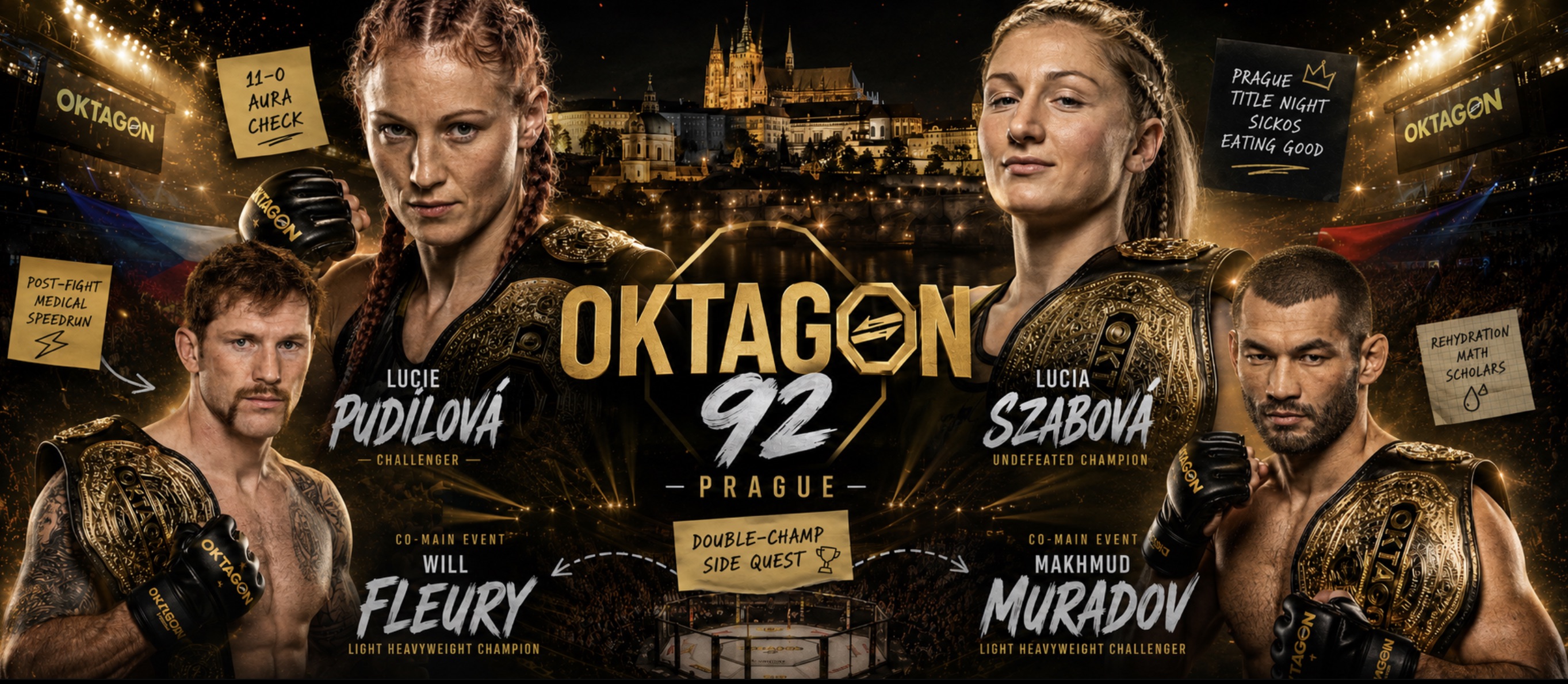 OKTAGON 92 Preview and Full Fight Card: Muradov vs Fleury, Pudilová vs Szabová