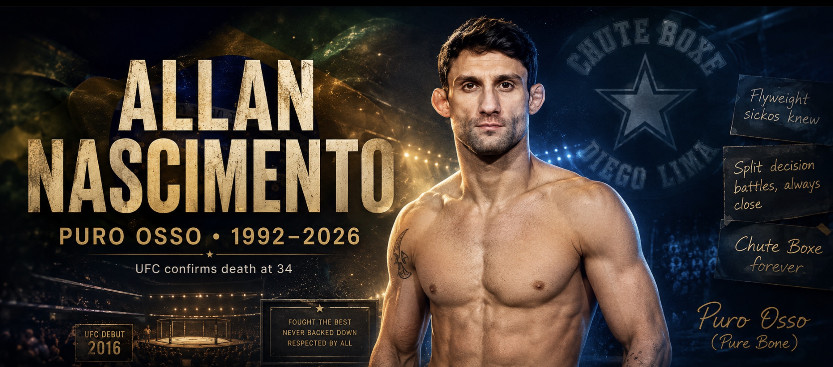 Allan Nascimento Dies at 34 After Apparent Heart Attack, UFC Confirms