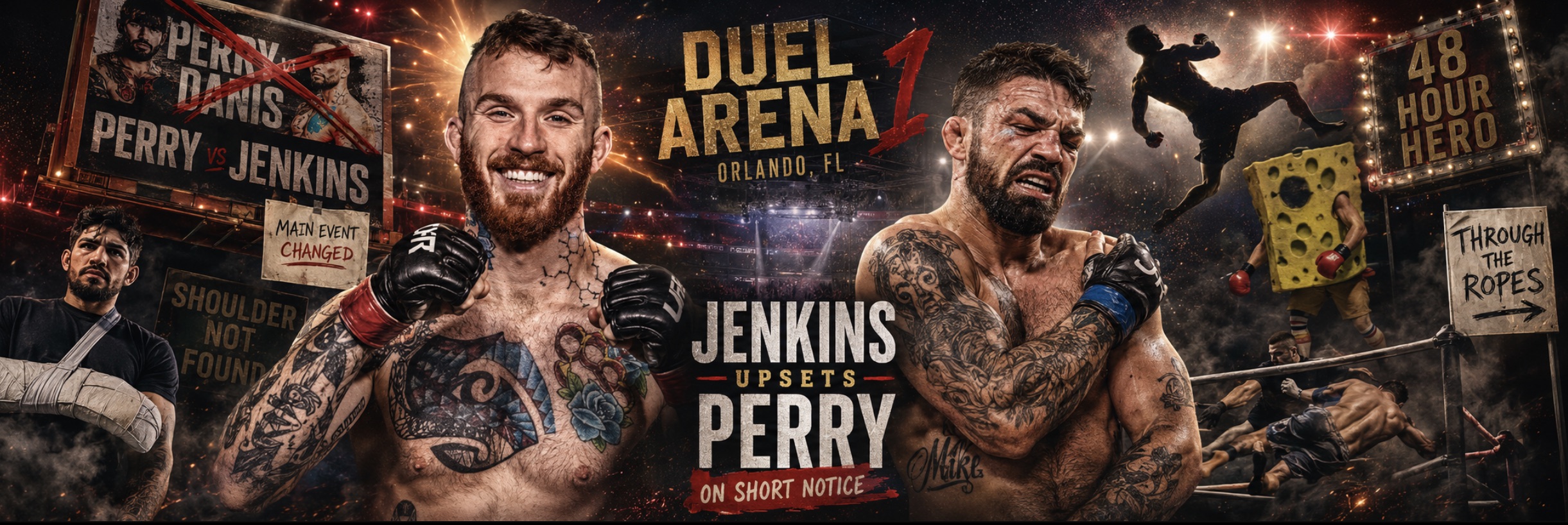 Duel Arena 1 Results: Brandon Jenkins Stops Injured Mike Perry, Jimi Manuwa Scores TKO