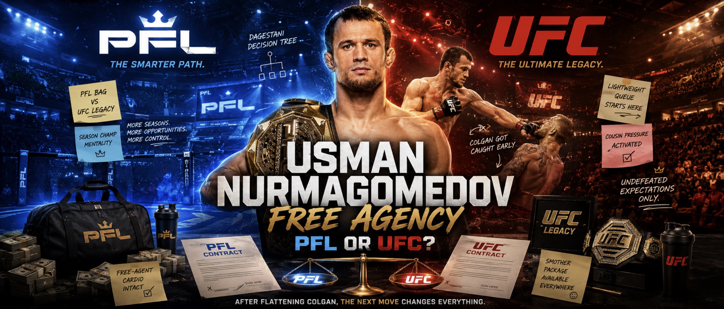 Usman Nurmagomedov Free Agency: UFC or PFL After First-Round KO of Archie Colgan?