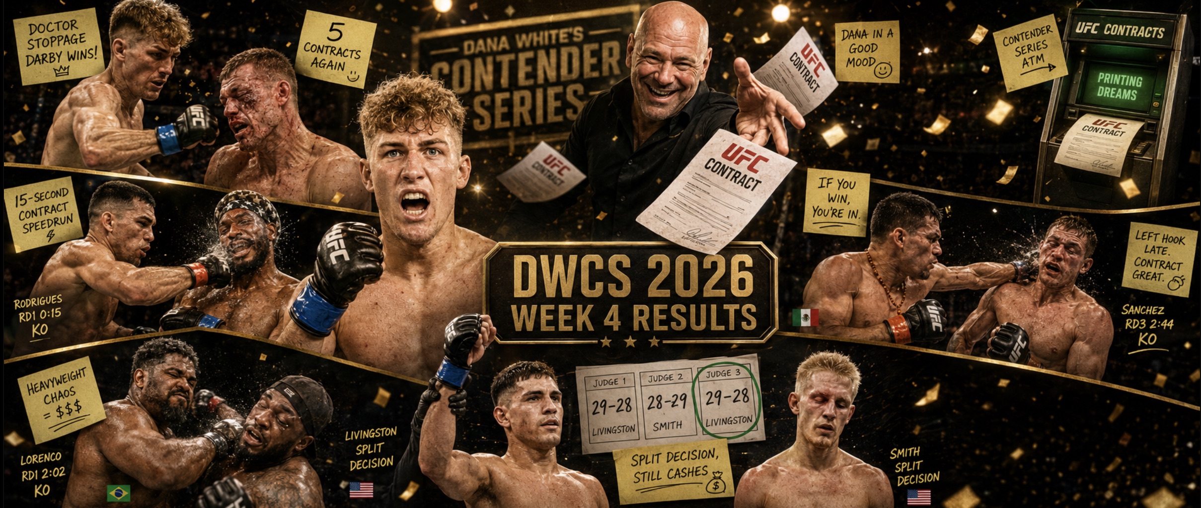 DWCS 2026 Week 4 Results: Adam Darby Leads Five UFC Contract Winners
