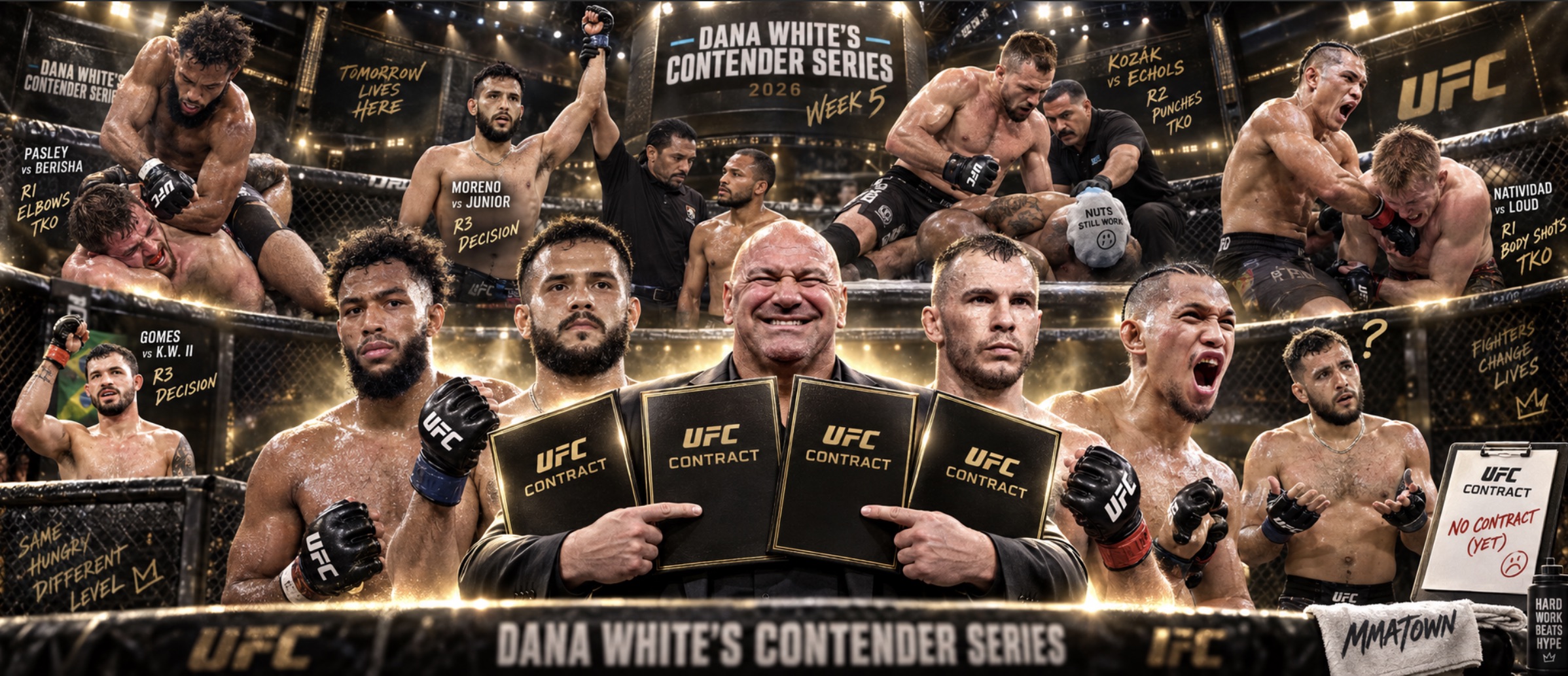DWCS 2026 Week 5 Results: Quentin Pasley, Martin Kozák Lead Four UFC Contract Winners