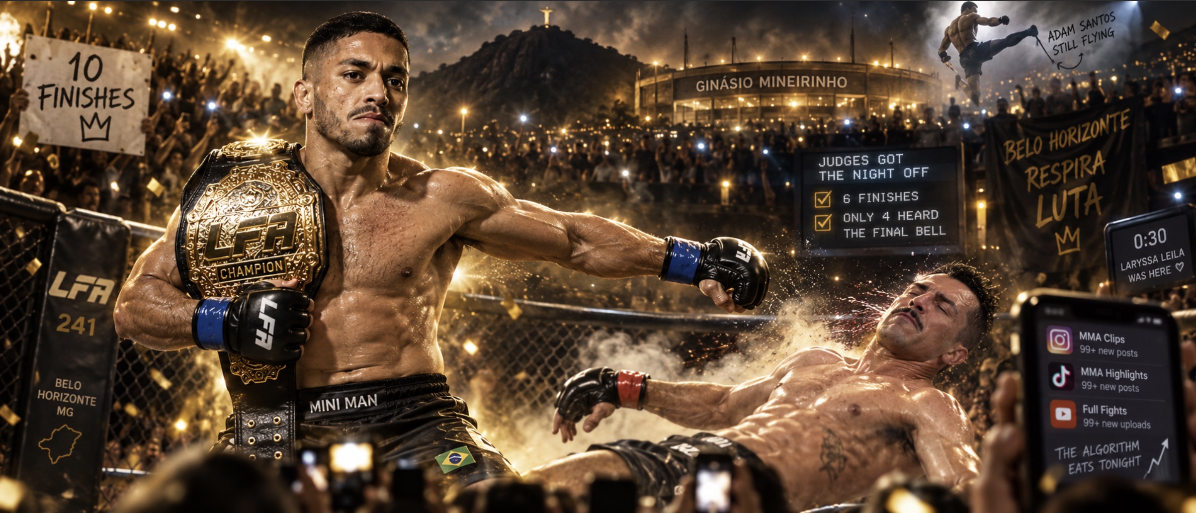 LFA 241 Results: Rafael Pereira KOs Vinicius Pires to Win Bantamweight Title