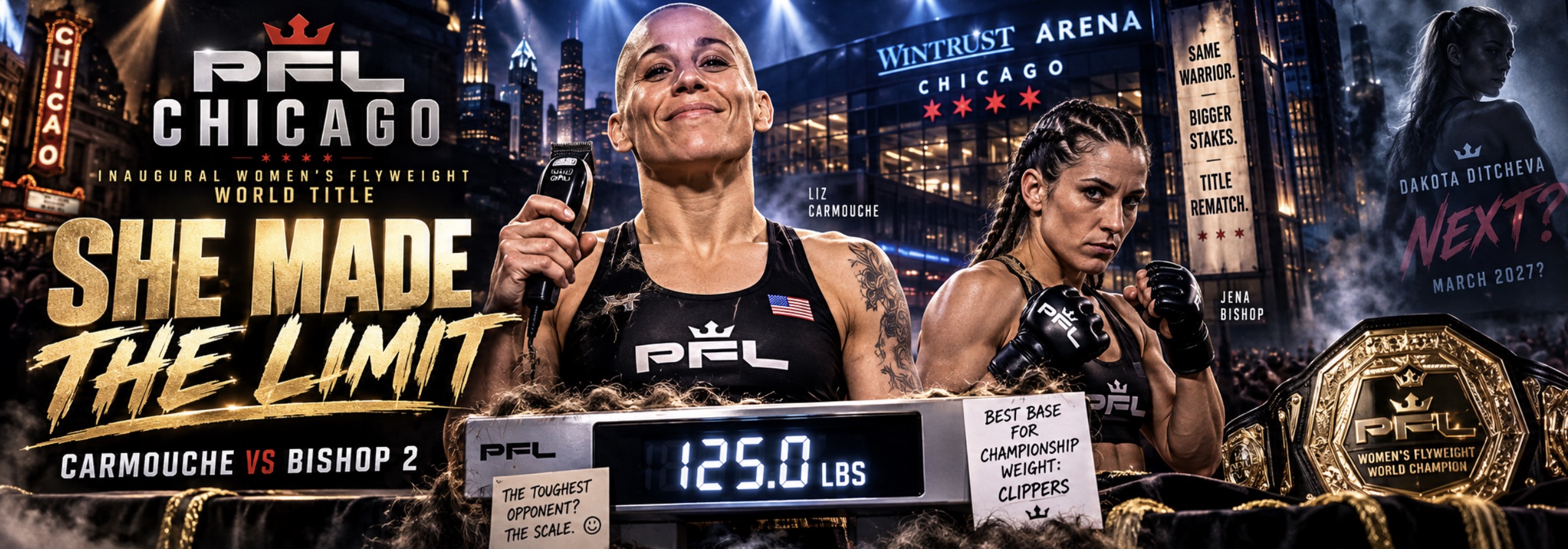 Liz Carmouche Shaves Head to Make Weight for PFL Chicago Title Fight
