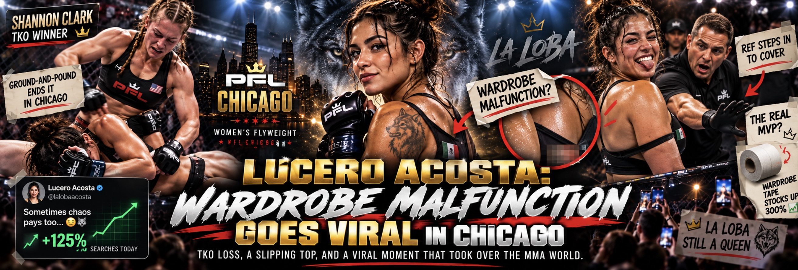 Lucero Acosta Wardrobe Malfunction at PFL Chicago Sparks OnlyFans Boost After TKO Loss