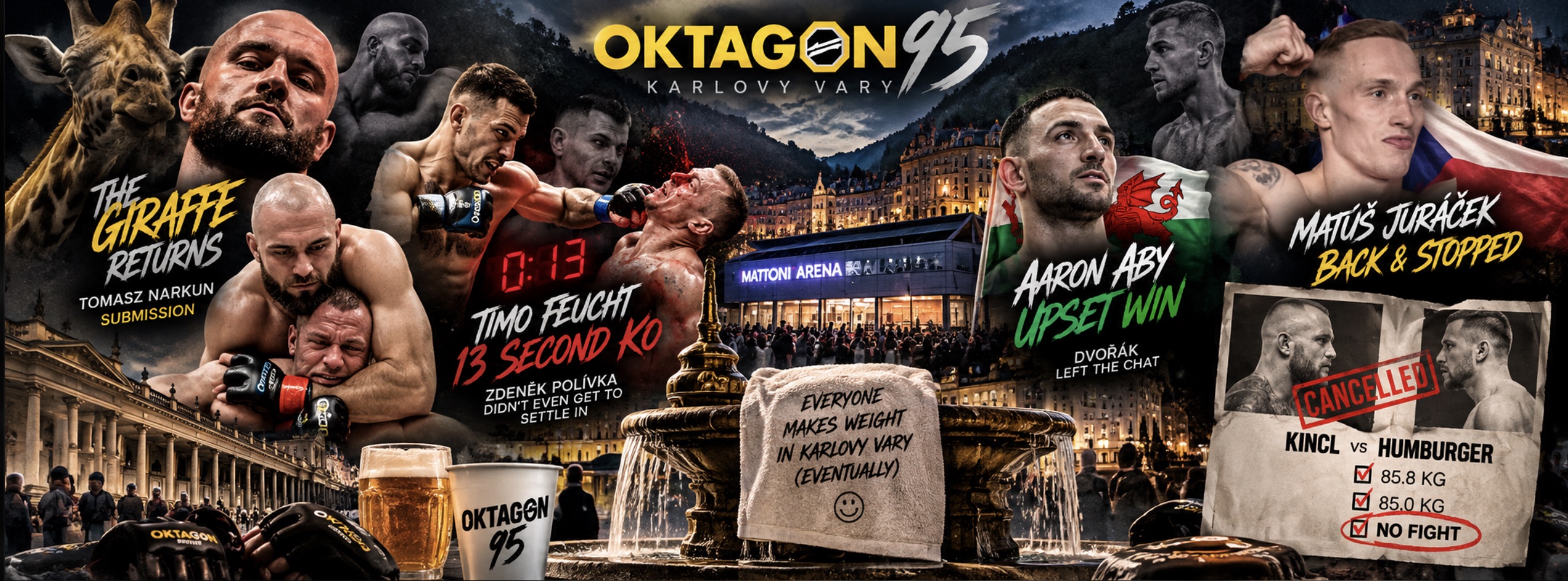 OKTAGON 95 Results: Narkun Submits Škvor, Feucht Wins in 13 Seconds, Aby Upsets Dvořák