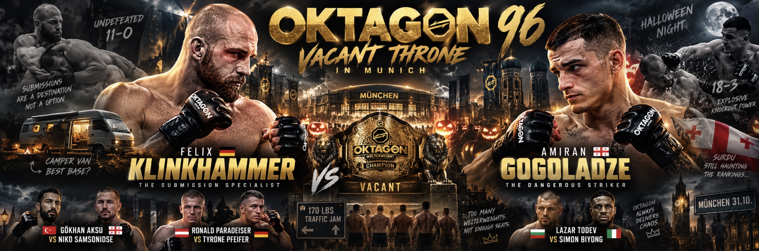 OKTAGON 96 Preview: Gogoladze vs. Klinkhammer Title Fight, Full Card & Odds